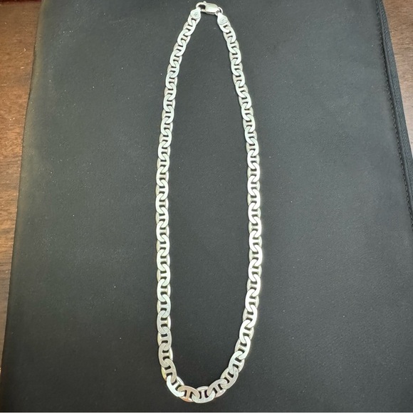 Vintage Sterling Silver Marked 925 Italy Mariner Link Chain - Picture 4 of 11